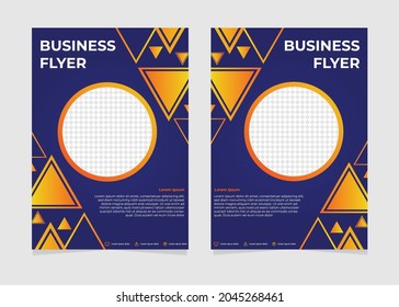 plantilla de volante de negocios de gradiente azul y de círculo orgánico. perfecto para marketing de negocios, promoción y presentación.