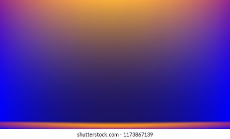Blue and orange-yellow mesh gradient vector background with copy space