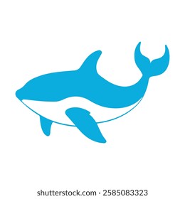 Blue Orca Whale Illustration Clipart Image