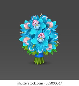 Blue orchid bouquet