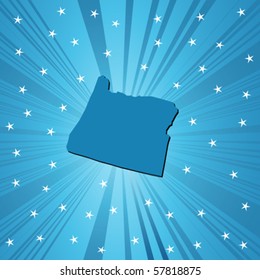 Blue  Oregon map, abstract background for your design