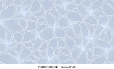 Blue Organic Cell Pattern With Neural Texture. Abstract Voronoi Network. Ai Bg With Neuron And Synapse Geometry. Cyber Grid And Mesh. Techno Background With Dynamic Lines And Curve. Biology Structure