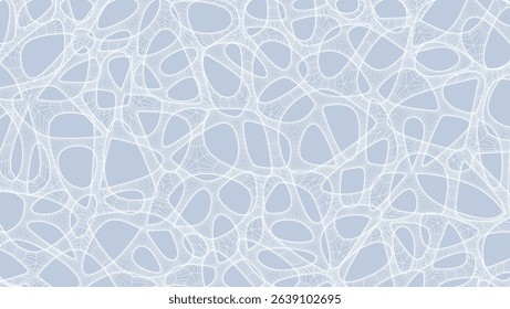 Blue Organic Cell Pattern With Neural Texture. Abstract Voronoi Network. Ai Bg With Neuron And Synapse Geometry. Cyber Grid And Mesh. Techno Background With Dynamic Lines And Curve. Biology Structure
