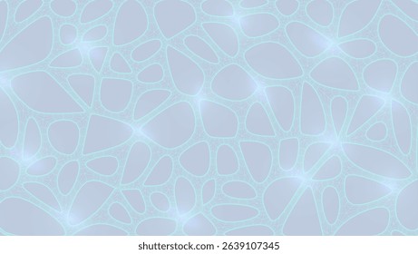Blue Organic Cell Pattern With Neural Texture. Abstract Voronoi Network. Ai Bg With Neuron And Synapse Geometry. Cyber Grid And Mesh. Techno Background With Dynamic Lines And Curve. Biology Structure