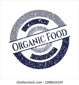 Blue Organic Food distress with rubber seal texture