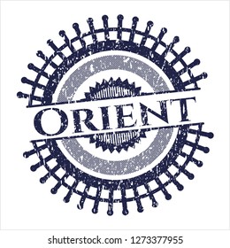 Blue Orient grunge stamp