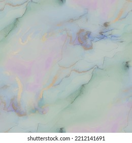 Blue Oriental Background. Marble Water Color. Metal Ink Vector. Green Art Paint. Fluid Seamless Texture. Alcohol Ink Canvas. Gold Marble Watercolor. Vector Seamless Template. Pink Luxury Watercolor.