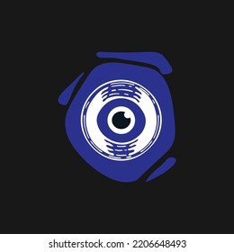 Blue oriental evil eye symbol amulet  design vector illustration