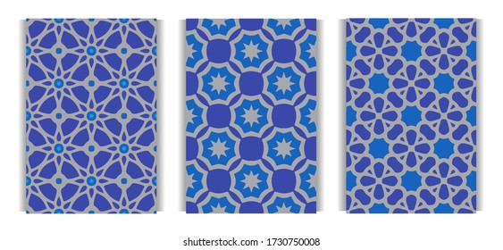 Diseño de mosaicos orientales azules, perfecto para papel pintado, arte, cubierta y ropa.