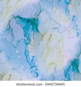 Blue Oriental Watercolor. Fluid Vector Pattern. Purple Alcohol Ink Background. Green Marble Art Background. Marble Pink Water Color. Gold Ink Paint. Purple Vector Ink Canvas. Vector Seamless Painting