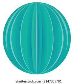 Blue origami ball. vector illustration