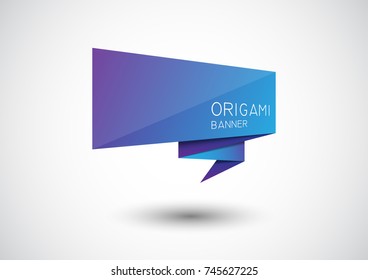 Blue Origami Banner for your online advertising campaign. Vector illustration for distinctive promotions. Dynamic folded design perfect for grabbing attention in advertising.