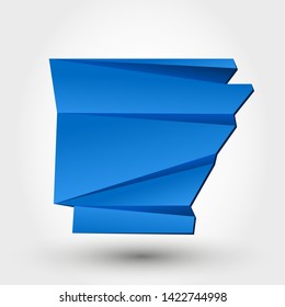 blue origami map of Arkansas