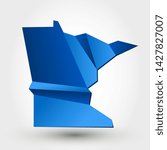 blue origami map of MINNESOTA