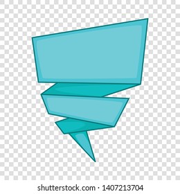Blue origami speech bubble icon. Cartoon illustration of blue origami speech bubble vector icon for web