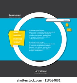 blue origami website template design. vector origami style site.