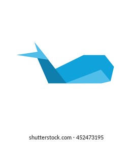 Blue Origami Whale