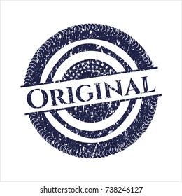Blue Original rubber grunge stamp