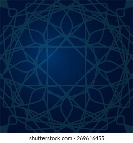 Blue ornament, blue background. 