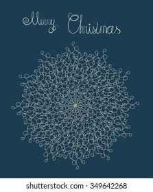 Blue ornament for greeting card. Vector illustration.