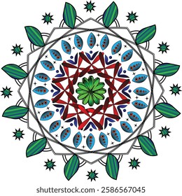 A blue ornament mandala design set