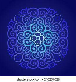 Blue ornament, oriental pattern. 