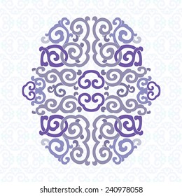 Blue ornament, oriental pattern. 