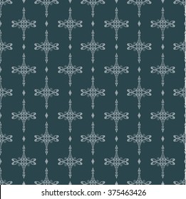 blue ornament from smooth ornate repeating segments, vector
