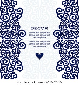 Blue ornament, white background. 