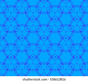 Blue ornamental seamless pattern. Vector abstract background.