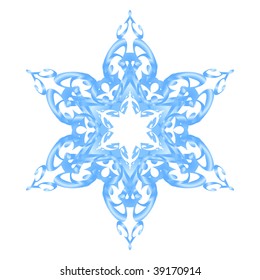 Blue ornate snowflake