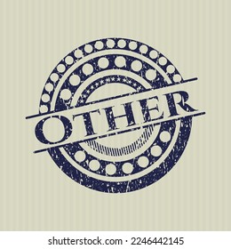 Blue Other grunge rubber stamp. 