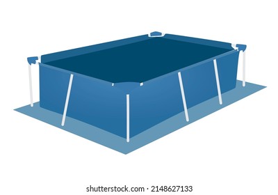 Blue outdoor pool. vector illustration