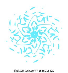 Blue outline art. Abstract frame