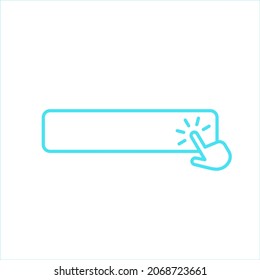 Blue outline button with hand pointer icon.