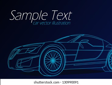 Blue Outline Car Background