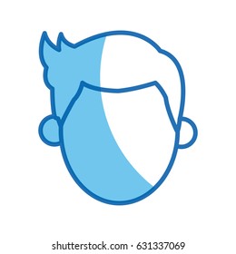 blue outline head no face man character
