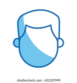 blue outline head no face man character