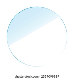 Blue outlined circle. Light gradient shading. Simple round shape. Minimal vector design.