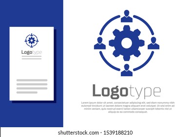 Blue Outsourcing concept icon isolated on white background. Cooperation sign. Idea of teamwork and investment. Logo design template element. Vector Illustration