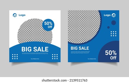 Blue outstanding shopping social media post template
