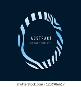 Blue oval abstract badge template vector