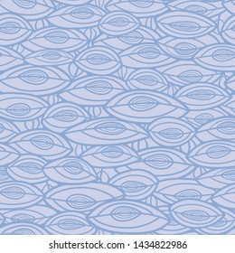Blue oval abstract texture seamless pattern. Graphic element for background design.