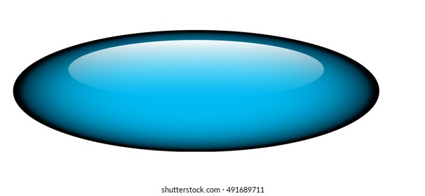 Blue oval button with space for your text, isolated on a transparent background. Vector.