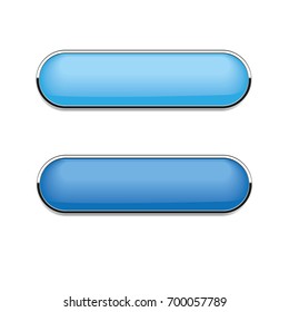 blue oval  buttons isolated on white background