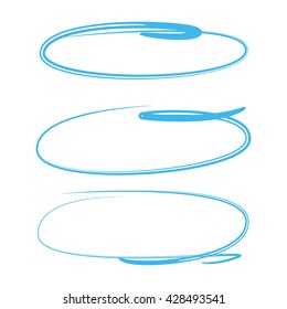 blue oval, circle marker for highlighting text