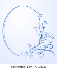 Blue oval frame