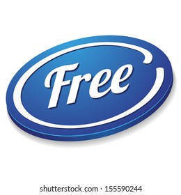 Blue oval free button