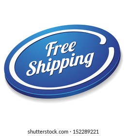 Blue oval free shipping button