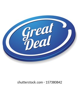 Blue Oval Great Deal Button